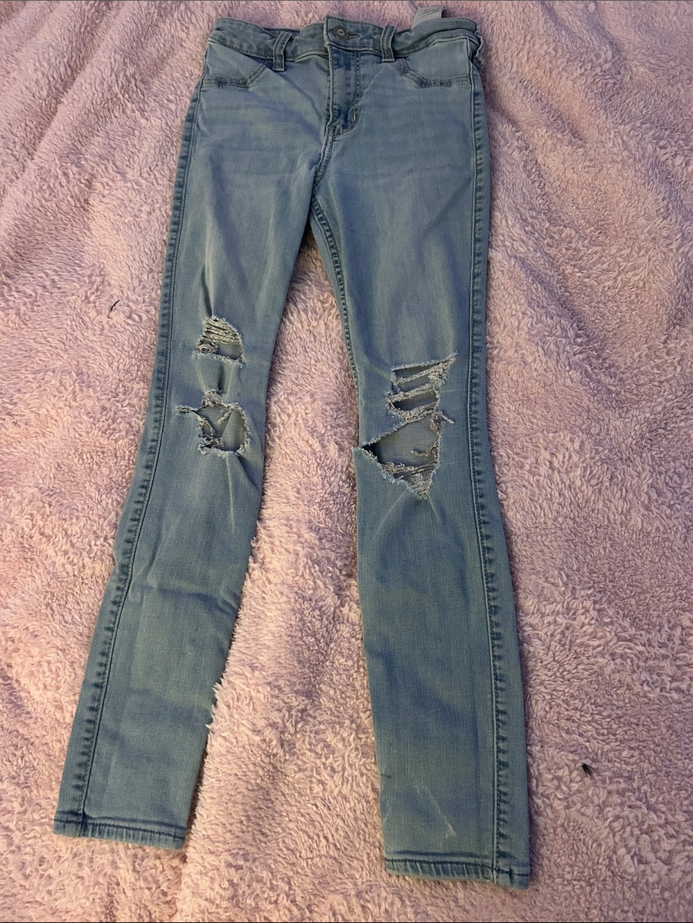 Hollister Light Blue Ripped Skinny Jeans